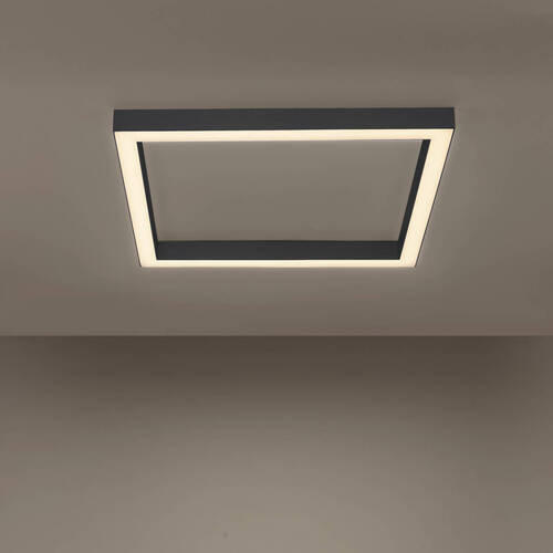 STROPNÍ LED SVÍTIDLO, 55/55/3,9 cm - antracitová, Design, kov/plast (55/55/3,9cm)