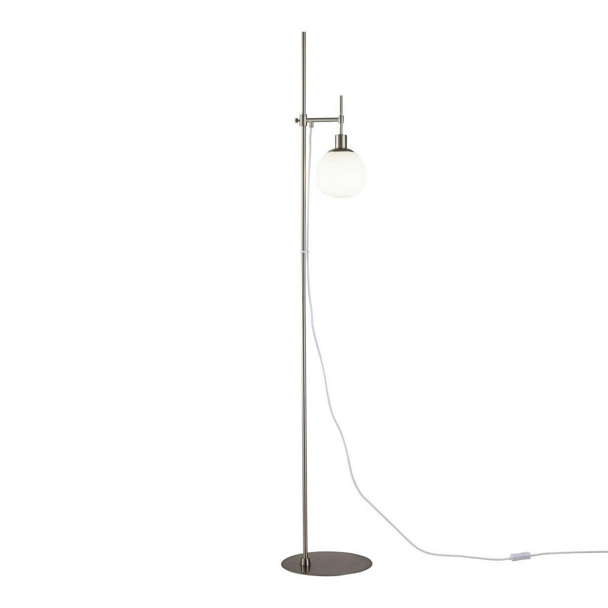STEHLEUCHTE - Weiss/Nickelfarben, Trend, Glas/Metall (25/155cm) - MAYTONI