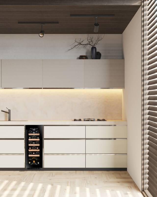 WEINKÜHLSCHRANK CBU20S2B  - Basics, Glas/Holz (29,5/82,0/57,0cm)