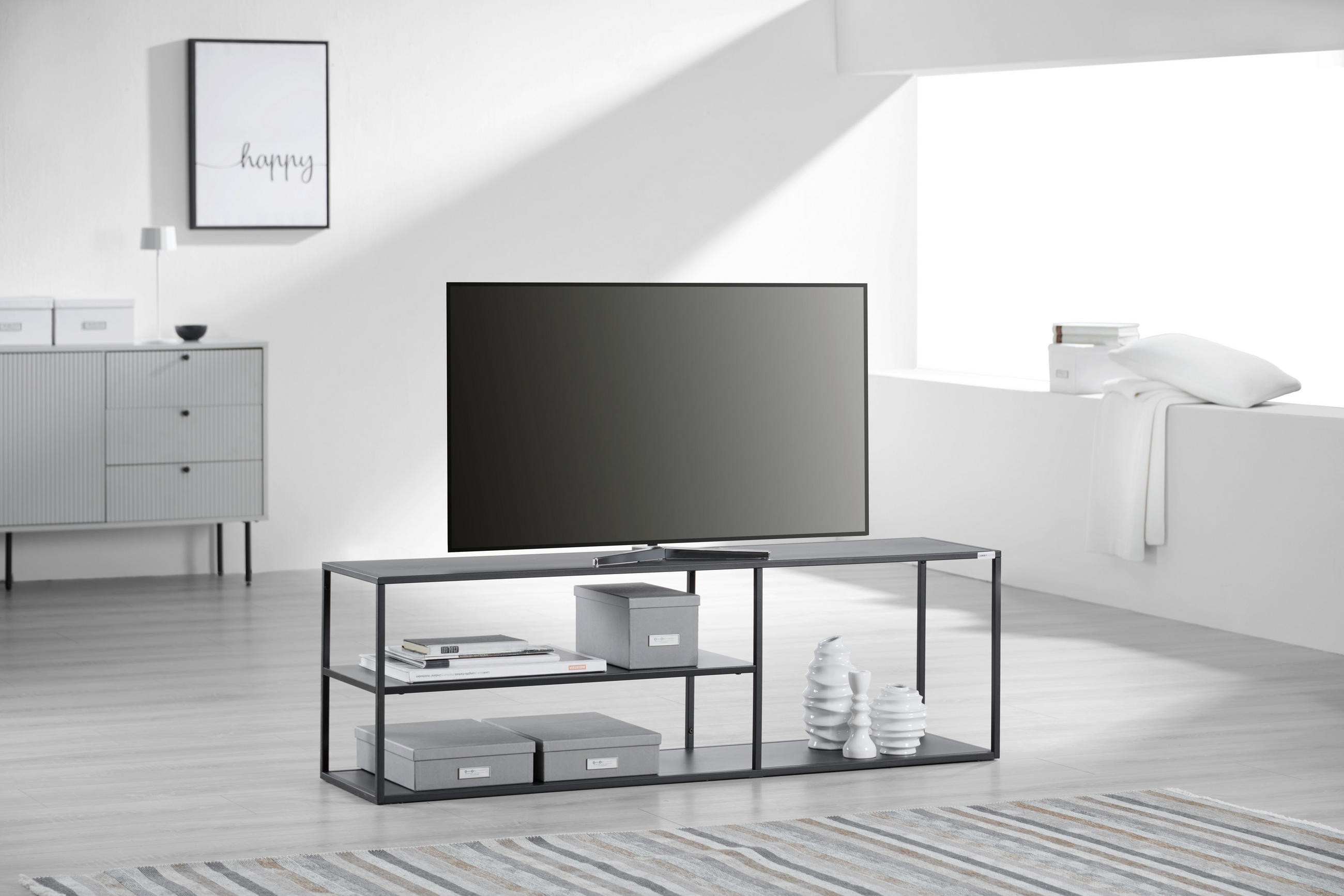 TV-ELEMENT  in 140/45/35 cm  - Schwarz, Trend, Metall (140/45/35cm) - Carryhome