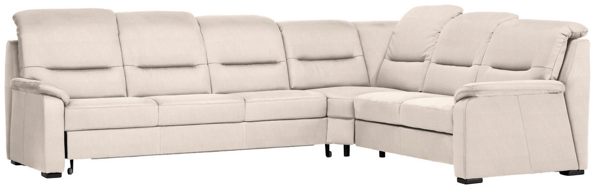 ECKSOFA in Mikrofaser Creme  - Creme/Schwarz, Konventionell, Holz/Textil (303/245cm) - Beldomo Comfort