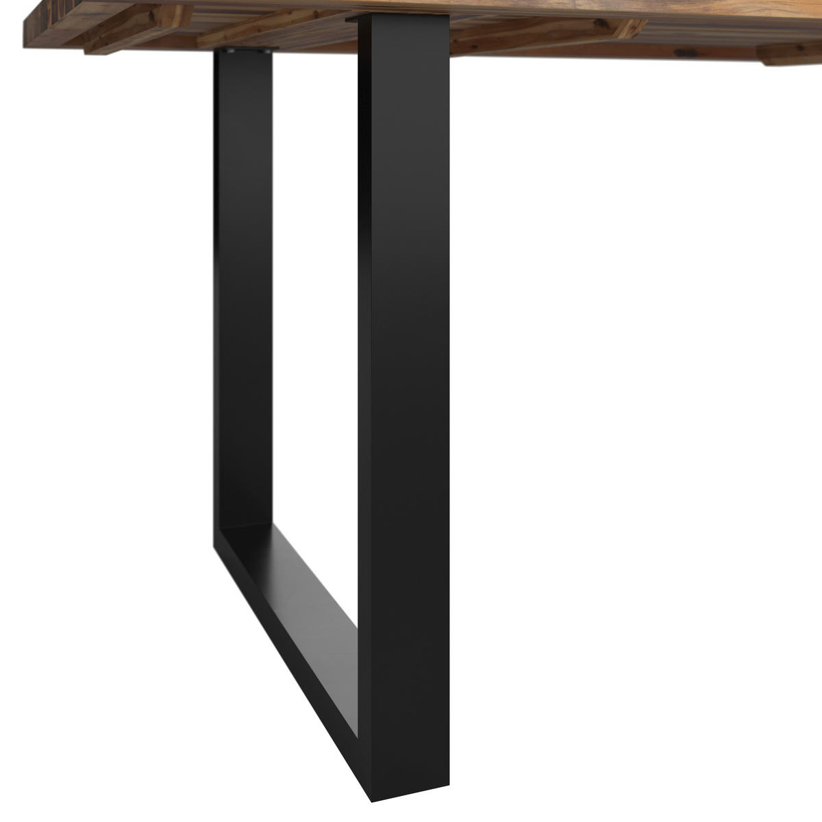 KERTI ASZTAL 180/90/76 cm   - akáciaszínű/fekete, Basics, fa/fém (180/90/76cm) - Ambia Garden