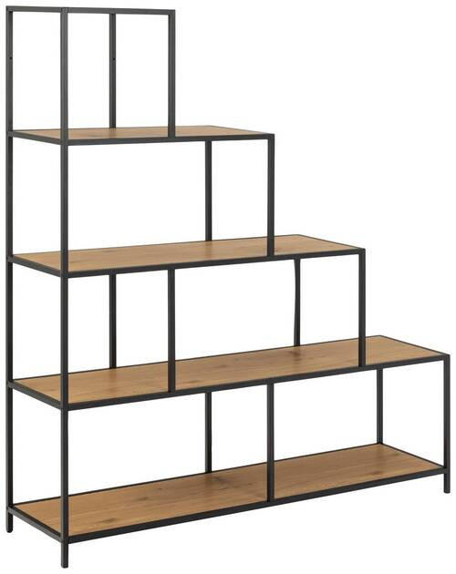 REGAL  135/150/35 cm Schwarz, Eichefarben  - Eichefarben/Schwarz, Trend, Holzwerkstoff/Metall (135/150/35cm)