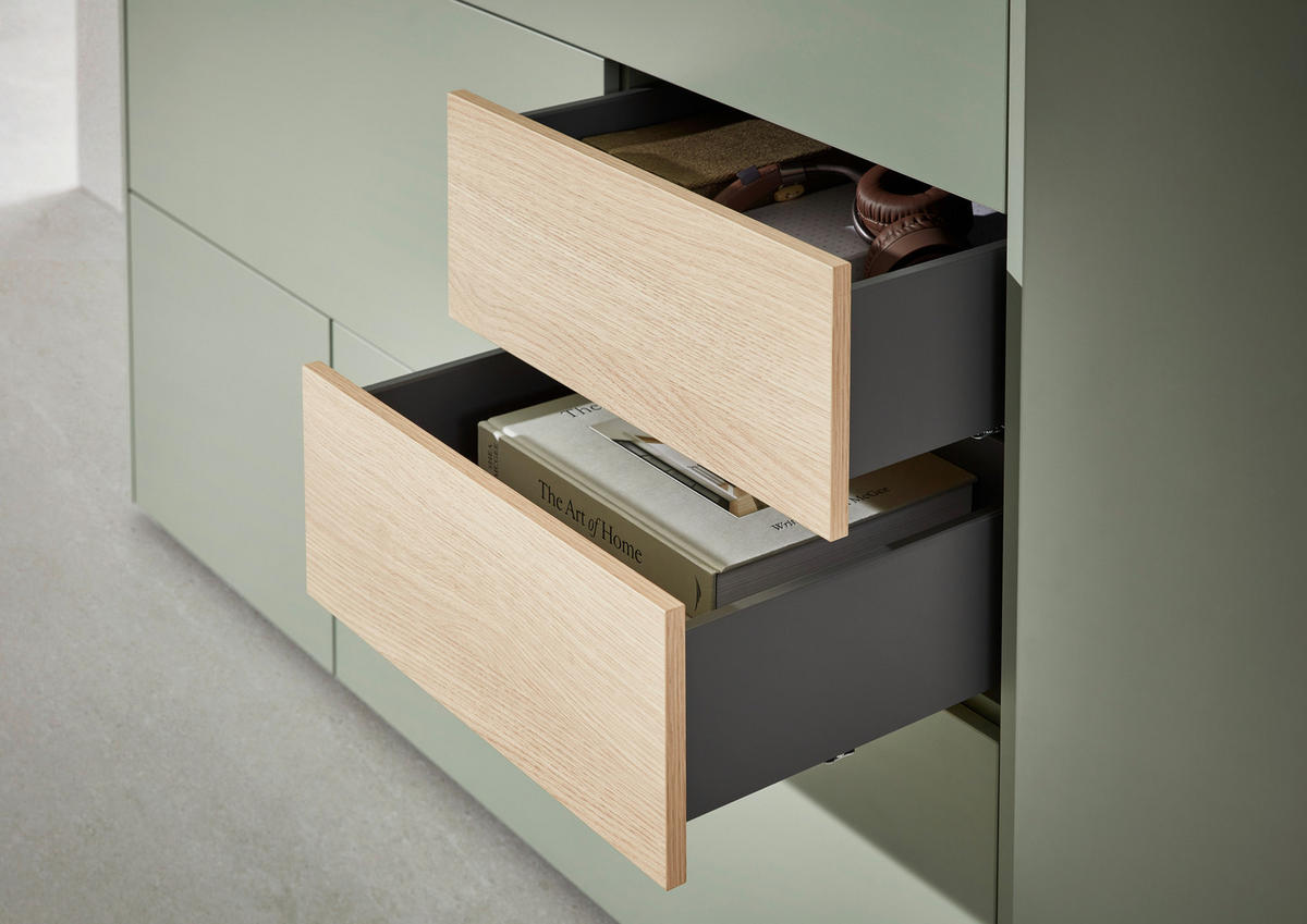 HIGHBOARD  in 139/109/41 cm  - Eichefarben/Schwarz, Design, Holzwerkstoff/Kunststoff (139/109/41cm) - Voleo