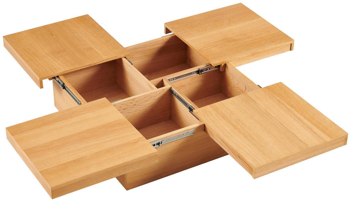 COUCHTISCH Eiche furniert 100/25/100 cm quadratisch Eichefarben  - Eichefarben, Design, Holz/Holzwerkstoff (100/25/100cm) - Livetastic