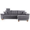 ECKSOFA Grau Cord  - Naturfarben/Grau, MODERN, Holz/Textil (270/176cm) - Livetastic