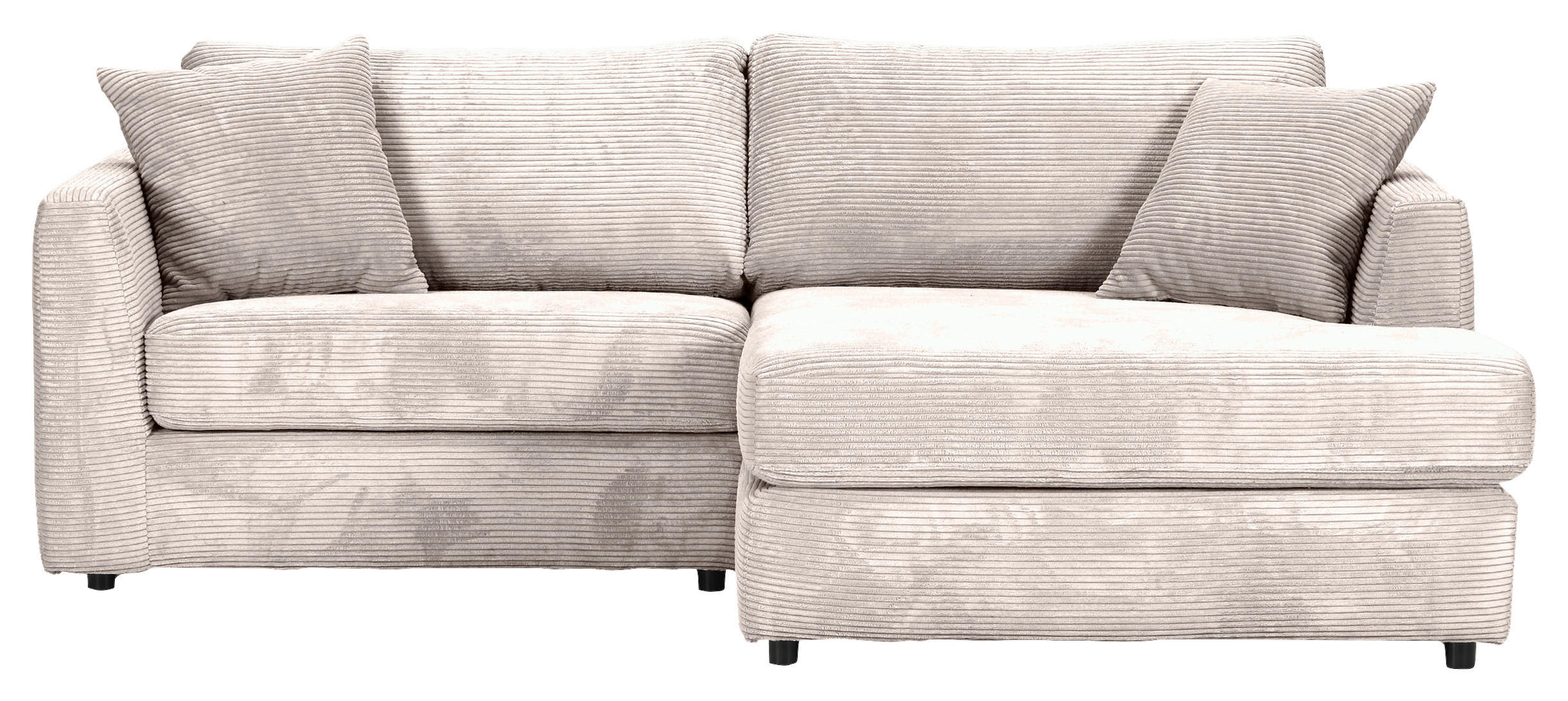 ECKSOFA Naturfarben Cord Zierkissen, Rückenkissen, Rücken echt  - Schwarz/Naturfarben, KONVENTIONELL, Kunststoff/Textil (234/170cm) - Carryhome