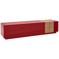 LOWBOARD QUADRA  in 210/46/52 cm  - Eichefarben/Dunkelrot, Design, Holz/Holzwerkstoff (210/46/52cm) - Ambiente