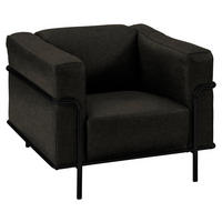 SESSEL in Echtleder Schwarz  - Schwarz, Design, Leder/Metall (91/67/96cm) - Johann Jakob