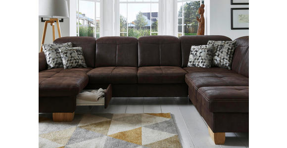 WOHNLANDSCHAFT in Textil Braun - Eichefarben/Beige, Natur, Textil (243/342/185cm) - Voleo