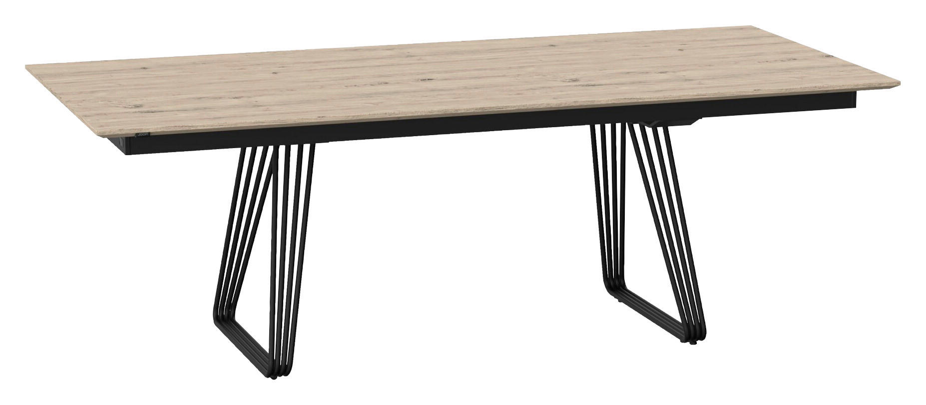 ESSTISCH Eiche rechteckig Anthrazit, Eichefarben  - Eichefarben/Anthrazit, Design, Holz/Metall (220/100/76cm) - Joop!