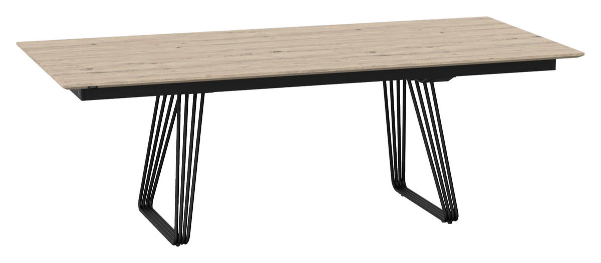 ESSTISCH Eiche rechteckig Anthrazit, Eichefarben  - Eichefarben/Anthrazit, Design, Holz/Metall (220/100/76cm) - Joop!