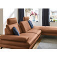 ECKSOFA in Echtleder Hellbraun  308/195 cm  - Hellbraun/Schwarz, Design, Leder/Metall (308/195cm) - Dieter Knoll