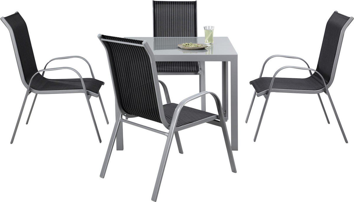 STOLICA SLOŽIVA  crna, srebrne boje, bijela  metal, tekstil      - bijela/srebrne boje, Basics, metal/tekstil (55/96/76cm) - Ambia Garden