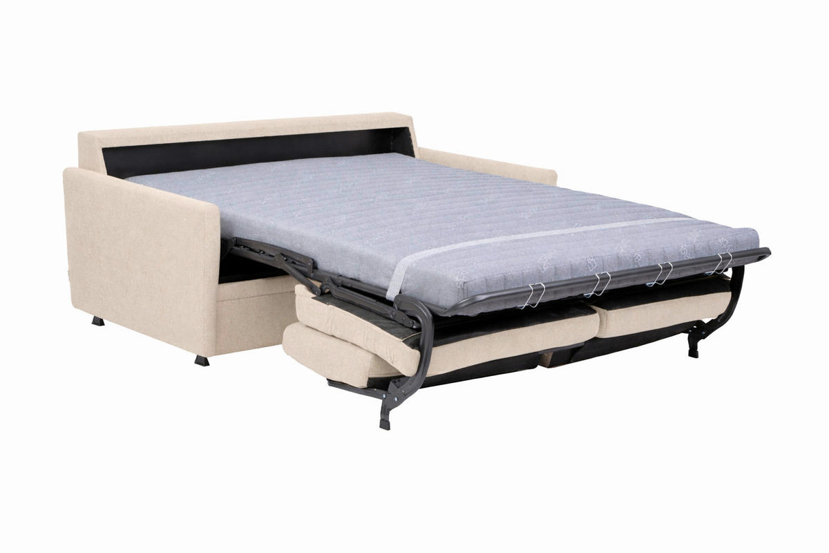 SCHLAFSOFA Chenille Beige  - Beige/Schwarz, Design, Textil (176/80/95cm) - Livetastic