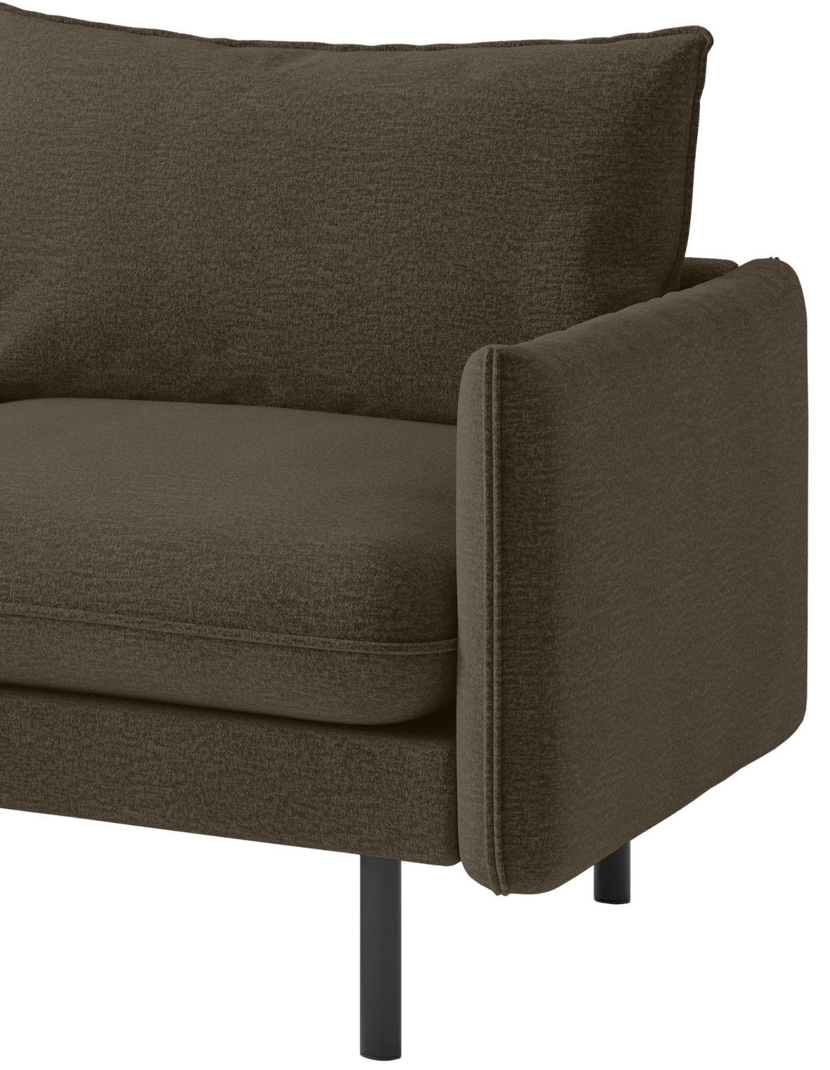 ECKSOFA Samos Braun Flachgewebe  - Schwarz/Braun, Design, Textil (204/267cm) - Livetastic