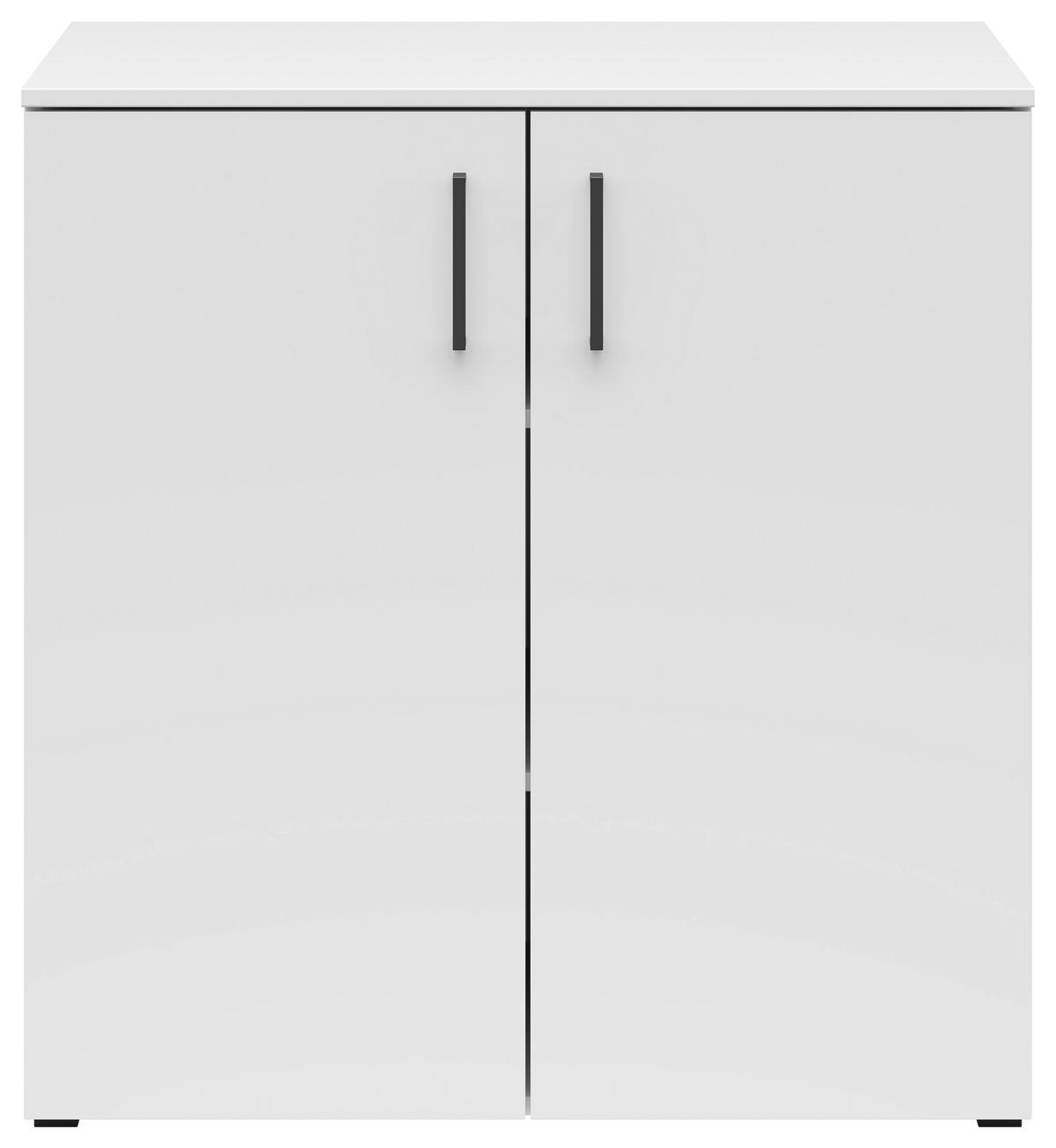 KOMODA   80/83/52 cm   bijela  - bijela/crna, Moderno, drvni materijal/plastika (80/83/52cm) - Carryhome