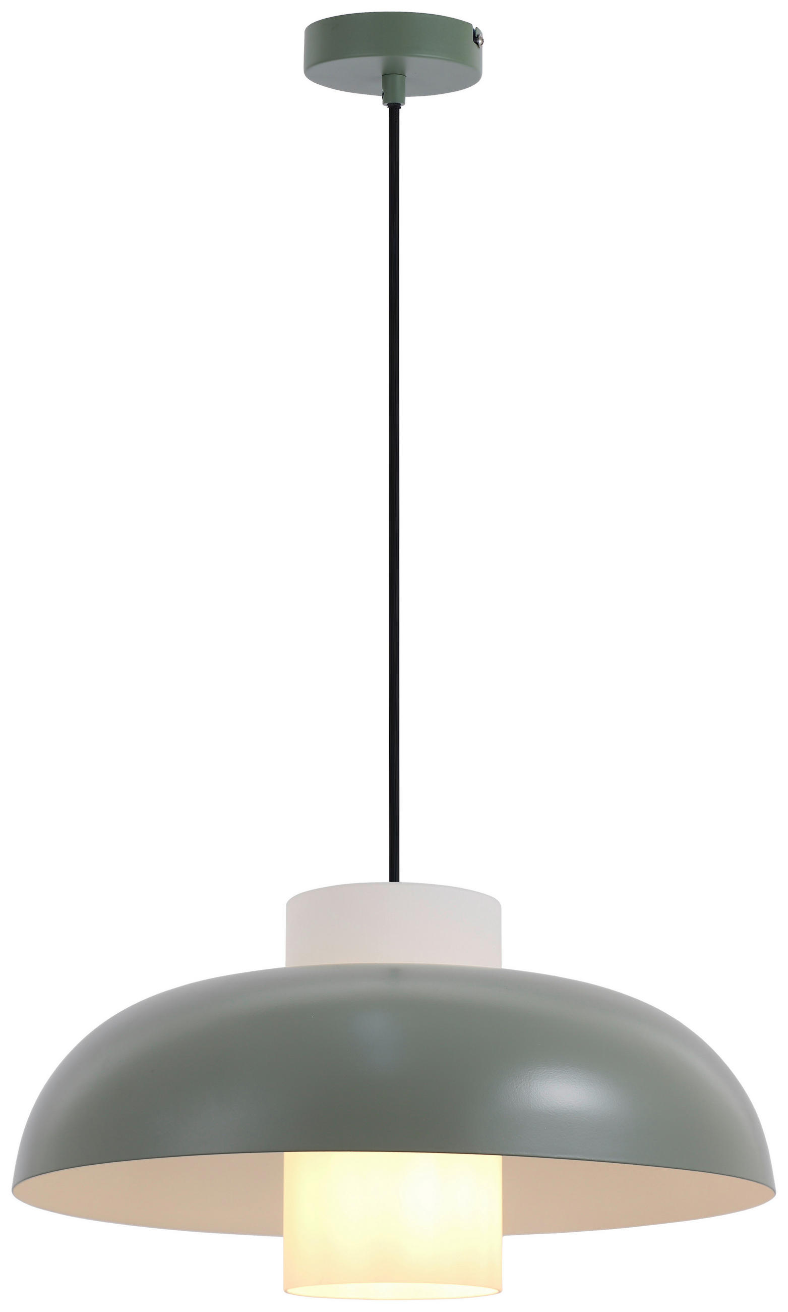 HÄNGELEUCHTE 38/120 cm   - Weiß/Grün, Trend, Glas/Metall (38/120cm) - Collet's Monde