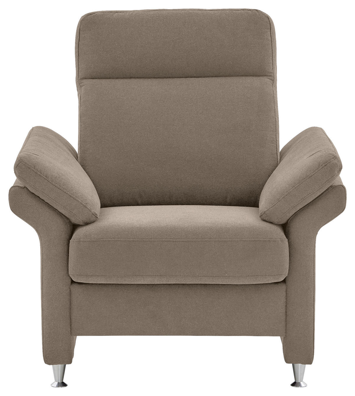 FERNSEHSESSEL  mit Relaxfunktion Flachgewebe Taupe  - Taupe/Alufarben, MODERN, Textil/Metall (96/103/89cm) - Pure Home Comfort
