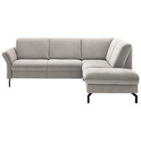 ECKSOFA in Flachgewebe Beige  - Beige/Schwarz, Konventionell, Textil/Metall (241/190cm) - Beldomo Comfort