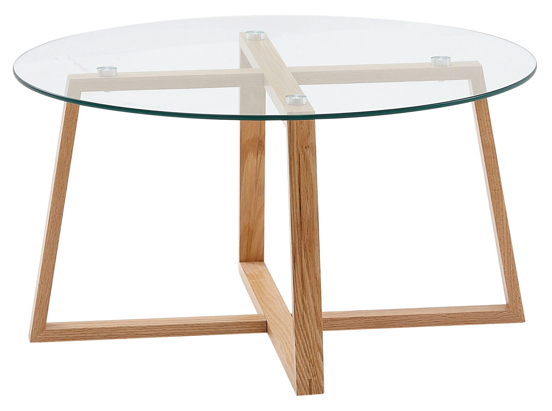 COUCHTISCH in Glas 78/78/41 cm  - Eichefarben/Braun, Modern, Glas/Holz (78/78/41cm) - MID.YOU