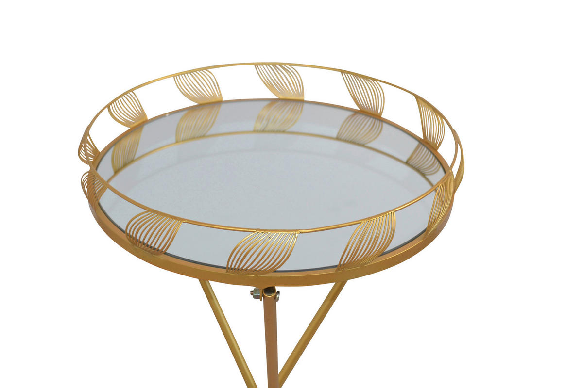 BEISTELLTISCH 40/40/71 cm Goldfarben rund  - Goldfarben, Design, Glas/Metall (40/40/71cm) - MID.YOU