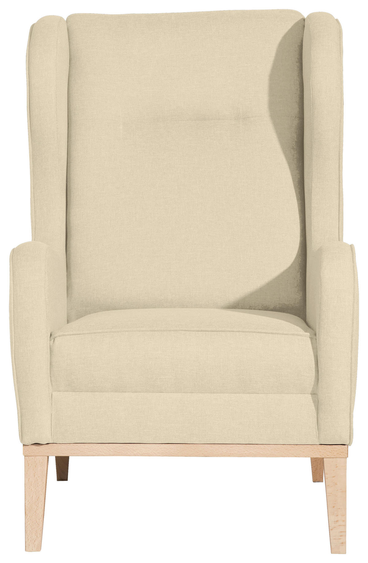 OHRENSESSEL in Flachgewebe Beige  - Beige/Naturfarben, Konventionell, Holz/Textil (66/104/78cm) - Max Winzer