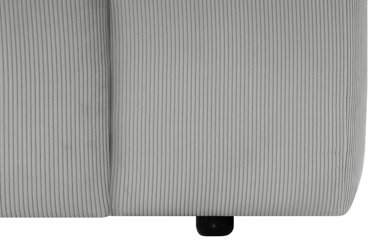 ECKSOFA in Cord Hellgrau  - Hellgrau/Schwarz, Design, Kunststoff/Textil (170/252cm) - MID.YOU