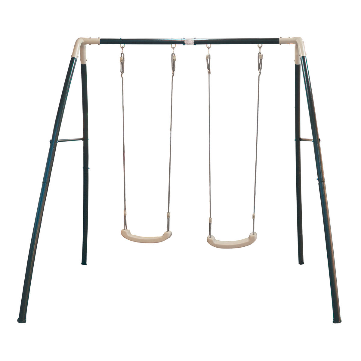 Schaukel Metal Double Swing Anthrazit, Weiß  - Anthrazit/Weiß, Basics, Kunststoff/Metall (210/217/210cm) - Ambia Garden