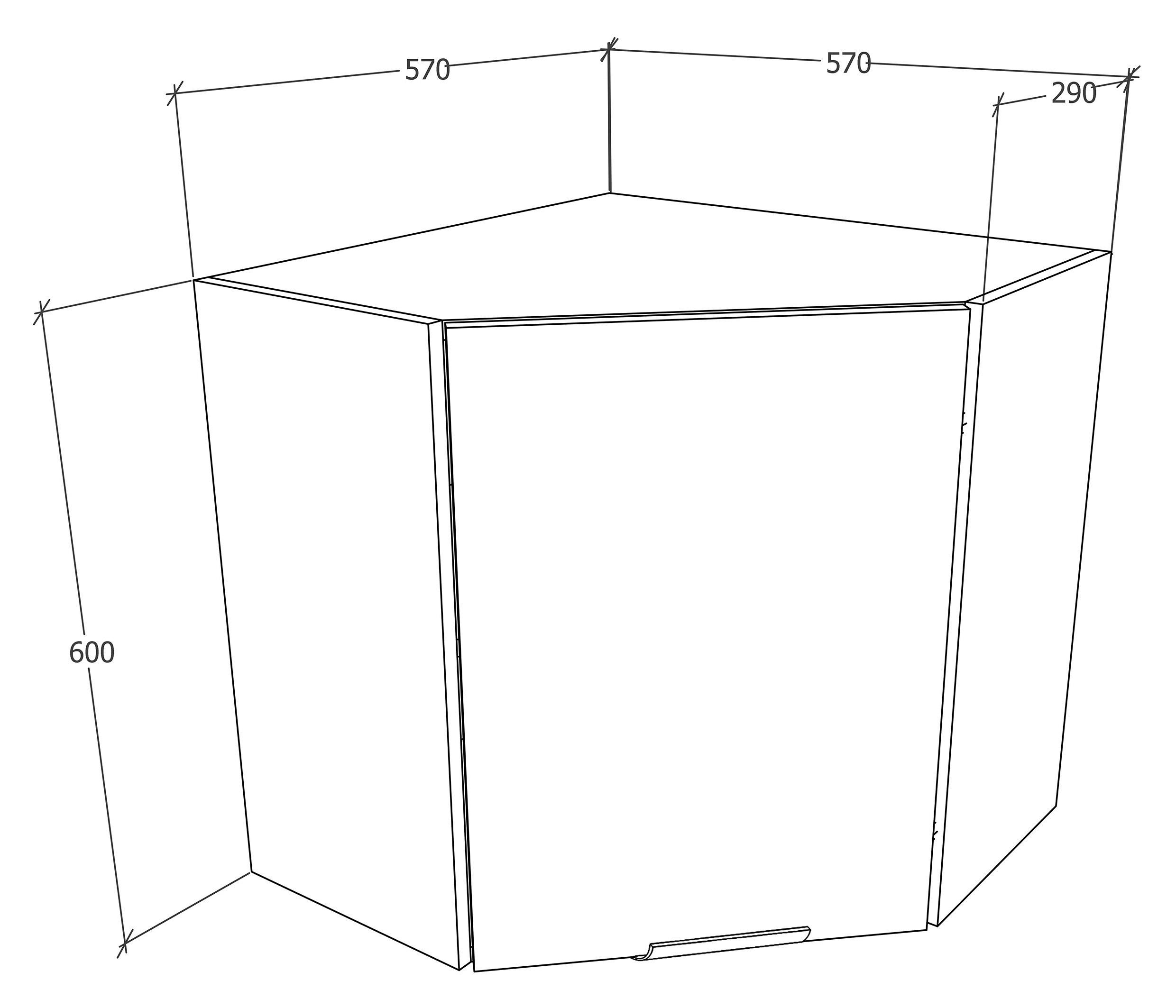 ECKOBERSCHRANK 57/60/57 cm - Weiss, Trend, Holzwerkstoff/Kunststoff (57/60/57cm) - MID.YOU