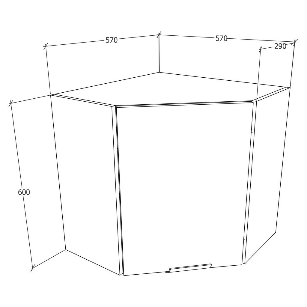 Thumbnail - Mid.you Eckoberschrank, Weiß, Holzwerkstoff, 1 Fächer, 57x60x57 cm, hängend, Küchen, Küchenmöbel, Küchenschränke, Ecksch...