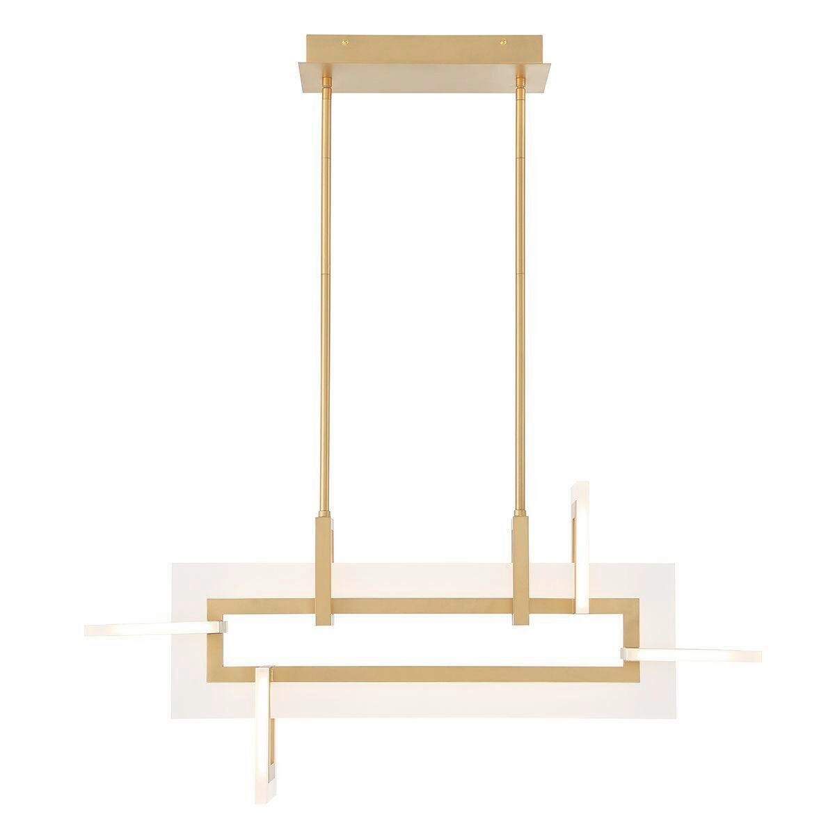 LED-HÄNGELEUCHTE    - Goldfarben, Design, Kunststoff/Metall (47,5/84/14cm)