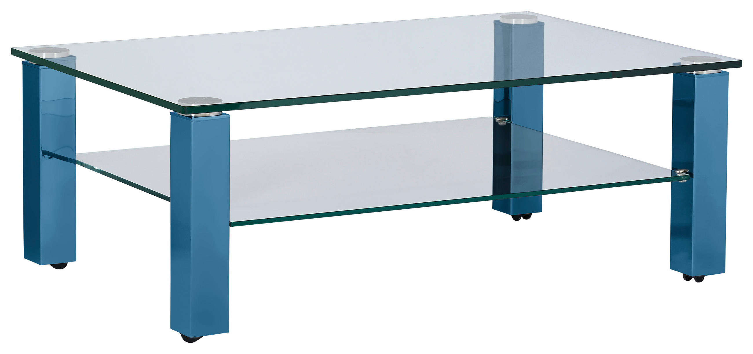 COUCHTISCH Kristallglas 110/70/42,5 cm rechteckig Blau  - Blau, Design, Glas/Kunststoff (110/70/42,5cm)