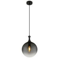 HÄNGELEUCHTE 25/141 cm  - Schwarz, Design, Glas/Kunststoff (25/141cm) - Globo