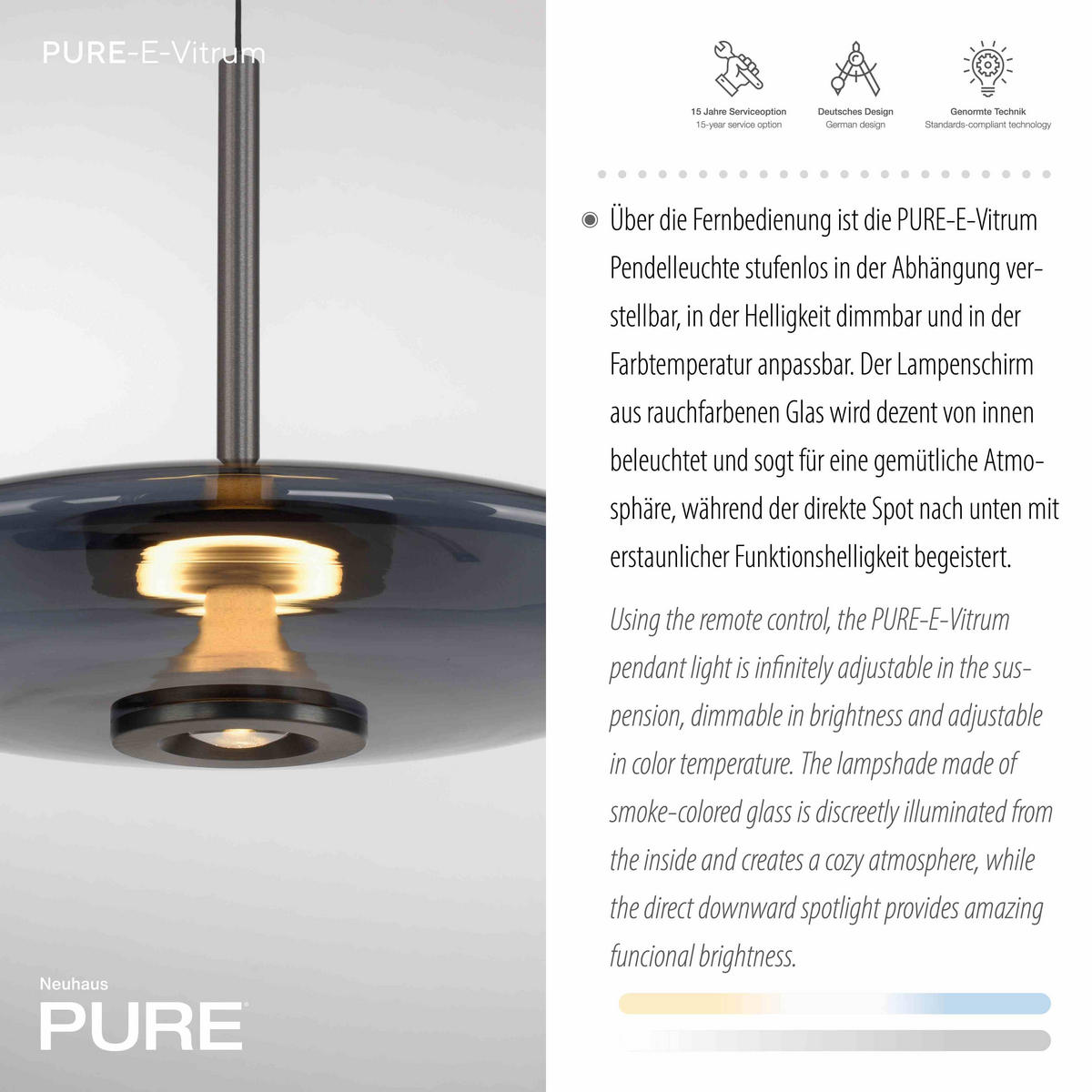 LED-PENDELLEUCHTE 45/45/240 cm  - Design, Glas/Kunststoff (45/45/240cm) - Neuhaus PURE