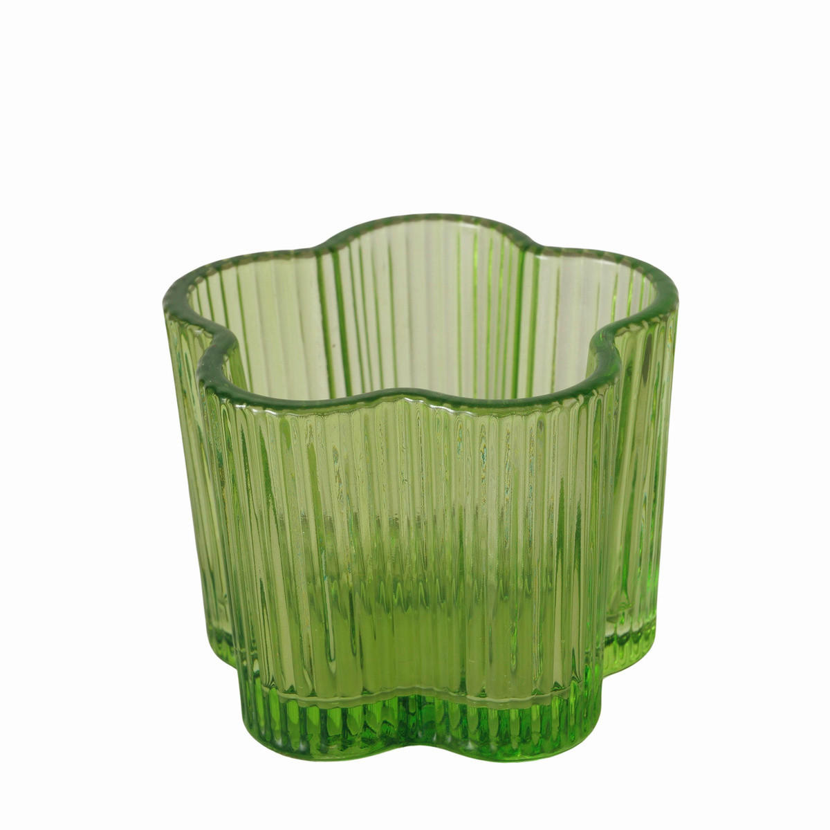 TEELICHTHALTER - Grün, Basics, Glas (7,8/6cm)
