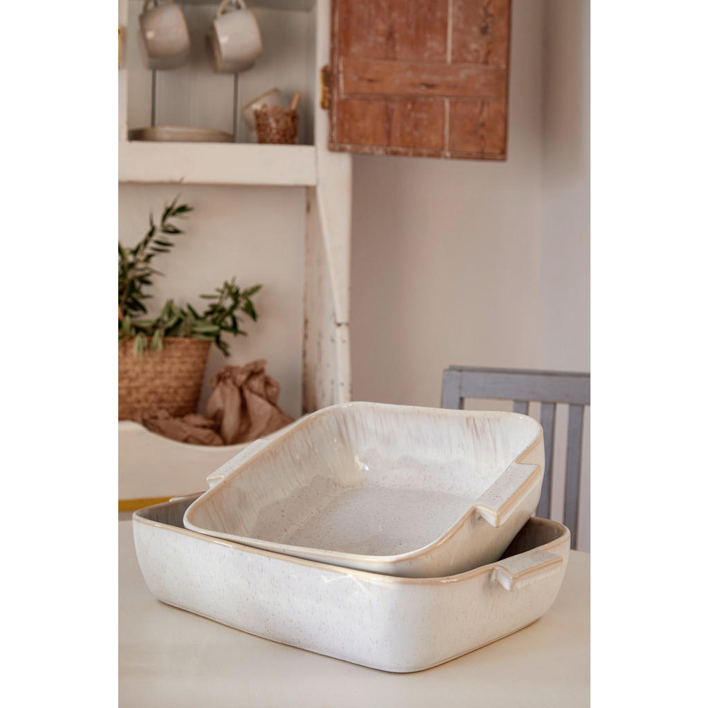 Thumbnail - Costa Nova Auflaufform Eivissa, Creme, Keramik, quadratisch, 27x8.8x33 cm, Handmade in Europe, backofengeeignet, mikrowe...