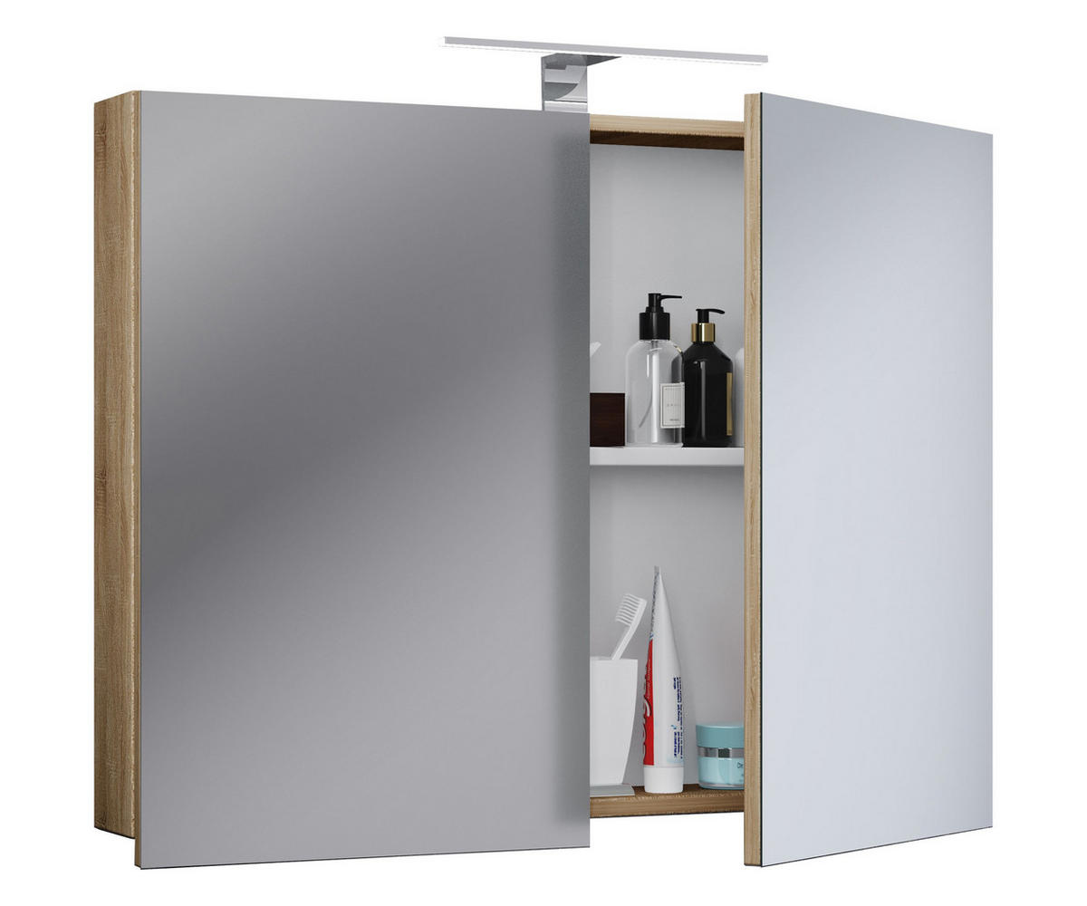 SPIEGELSCHRANK 80/59,2/12 cm  - Sonoma Eiche, Modern, Glas/Holzwerkstoff (80/59,2/12cm) - MID.YOU
