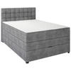 BOXSPRINGBETT 140/200 cm,  in Grau, Matratze, Bettkasten, Topper, H3 = fest  - Schwarz/Grau, KONVENTIONELL, Kunststoff/Textil (140/200cm) - Boxxx