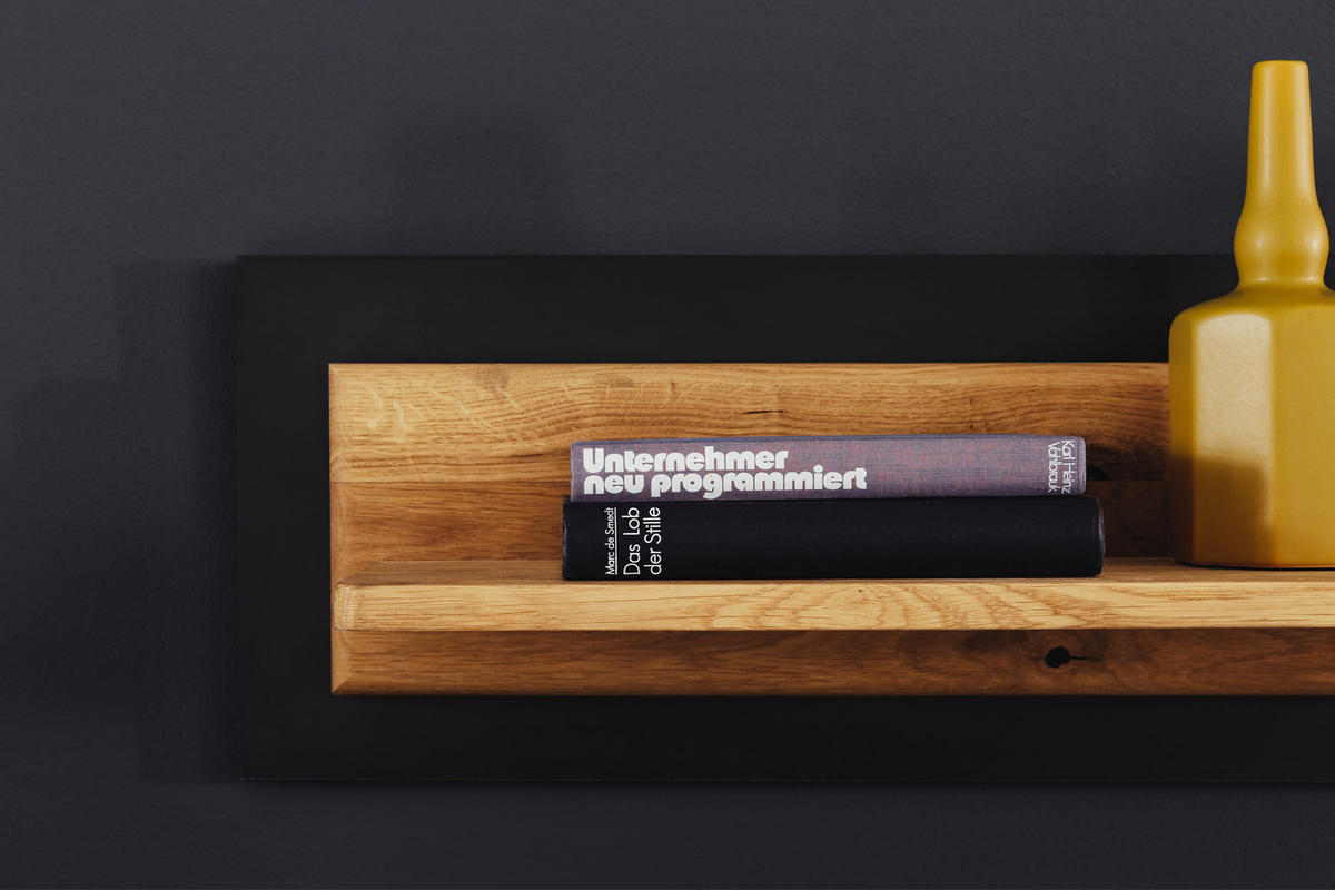 WANDBOARD in 150/26/23 cm Anthrazit, Wildeiche  - Wildeiche/Anthrazit, Design, Holz/Holzwerkstoff (150/26/23cm) - MID.YOU
