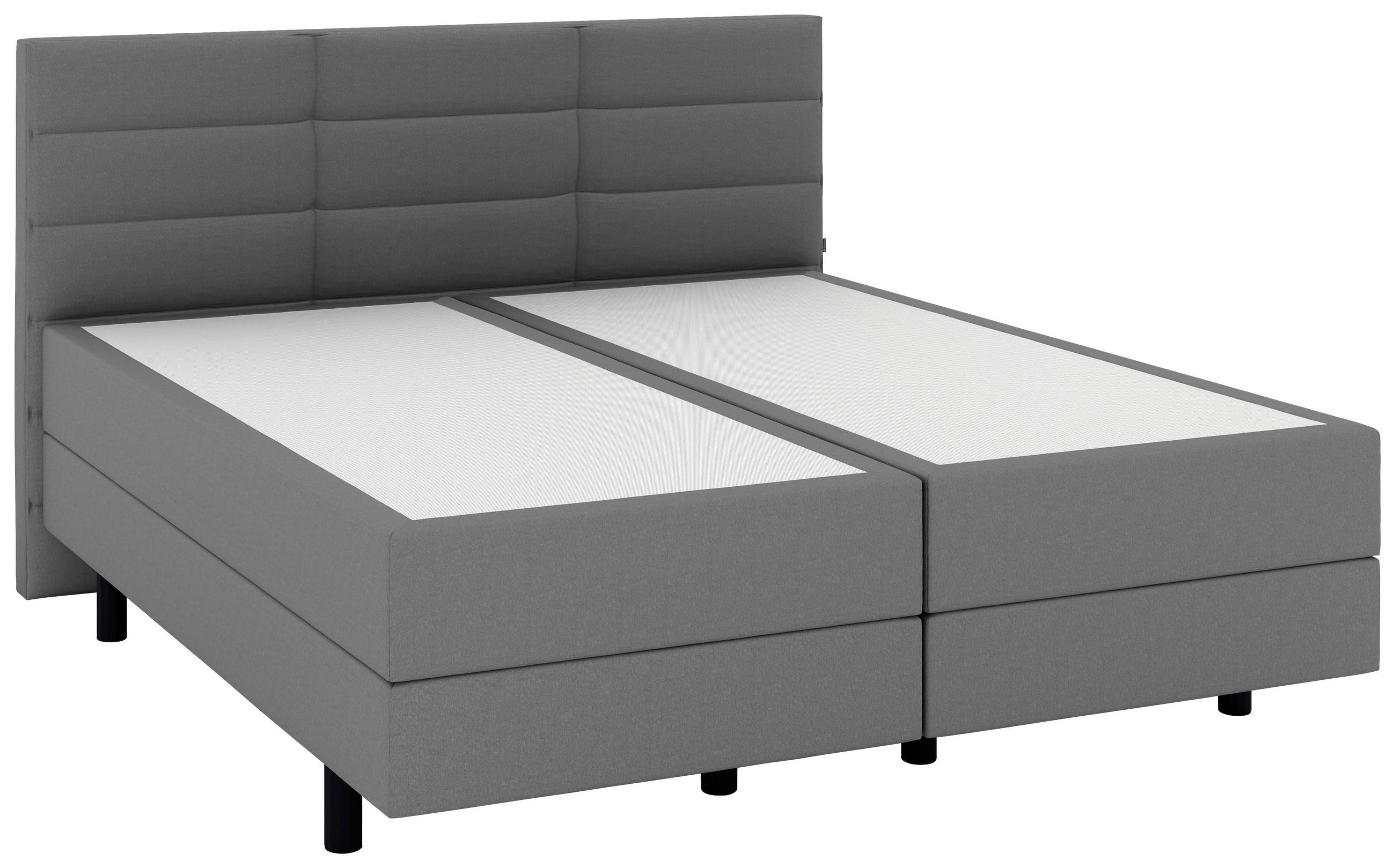 BOXSPRINGBETT 180/200 cm,  in Grau, gepolstertes Kopfteil, Matratzen, H3 + H3 = fest  - Schwarz/Grau, KONVENTIONELL, Holzwerkstoff/Kunststoff (180/200cm) - Musterring