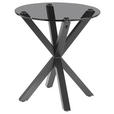 BEISTELLTISCH 50/50/55 cm Grau, Schwarz rund  - Schwarz/Grau, Design, Glas/Metall (50/50/55cm) - Xora