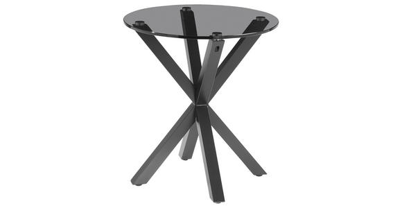 BEISTELLTISCH 50/50/55 cm Grau, Schwarz rund  - Schwarz/Grau, Design, Glas/Metall (50/50/55cm) - Xora