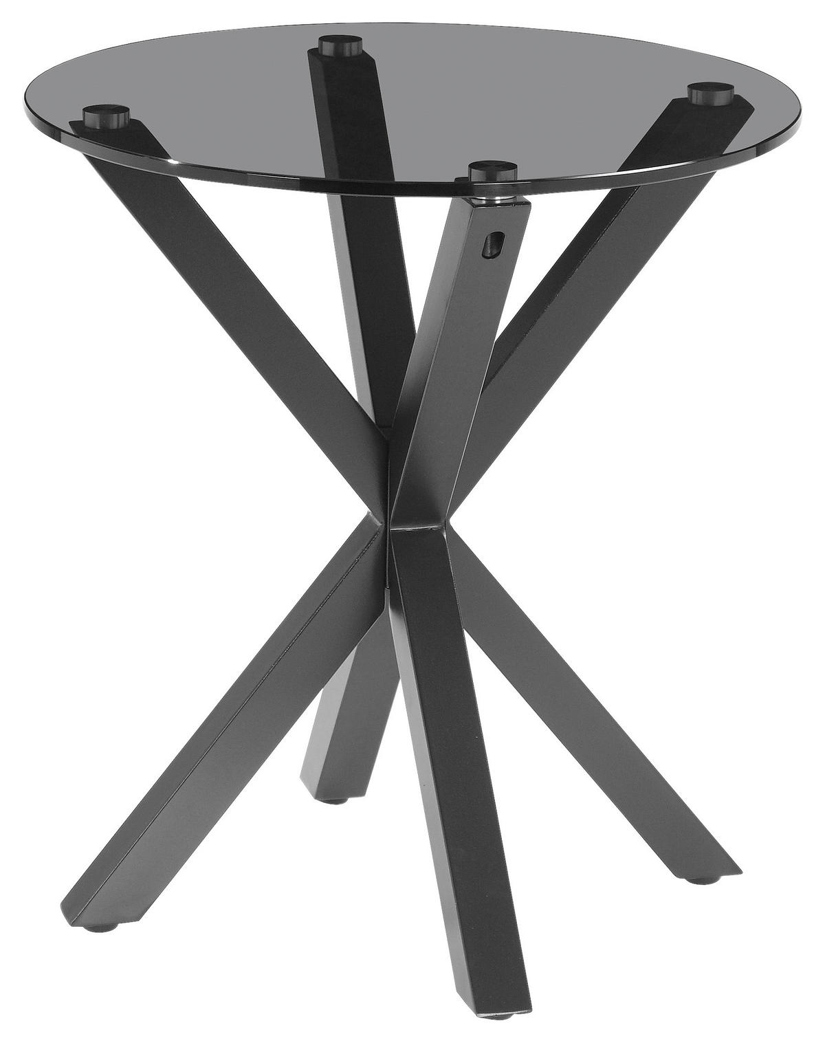 ODKLÁDACÍ STOLEK, šedá, černá - šedá/černá, Design, kov/sklo (50/50/55cm) - Xora