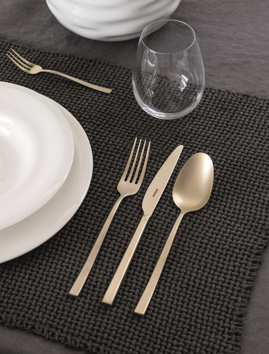 BESTECKSET ROCK ANTIQUE 60-teilig Edelstahl  - Goldfarben, Basics, Metall - Sambonet