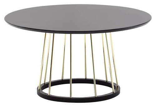 COUCHTISCH 80/80/42 cm rund Schwarz  - Goldfarben/Schwarz, MODERN, Holzwerkstoff/Metall (80/80/42cm) - MID.YOU