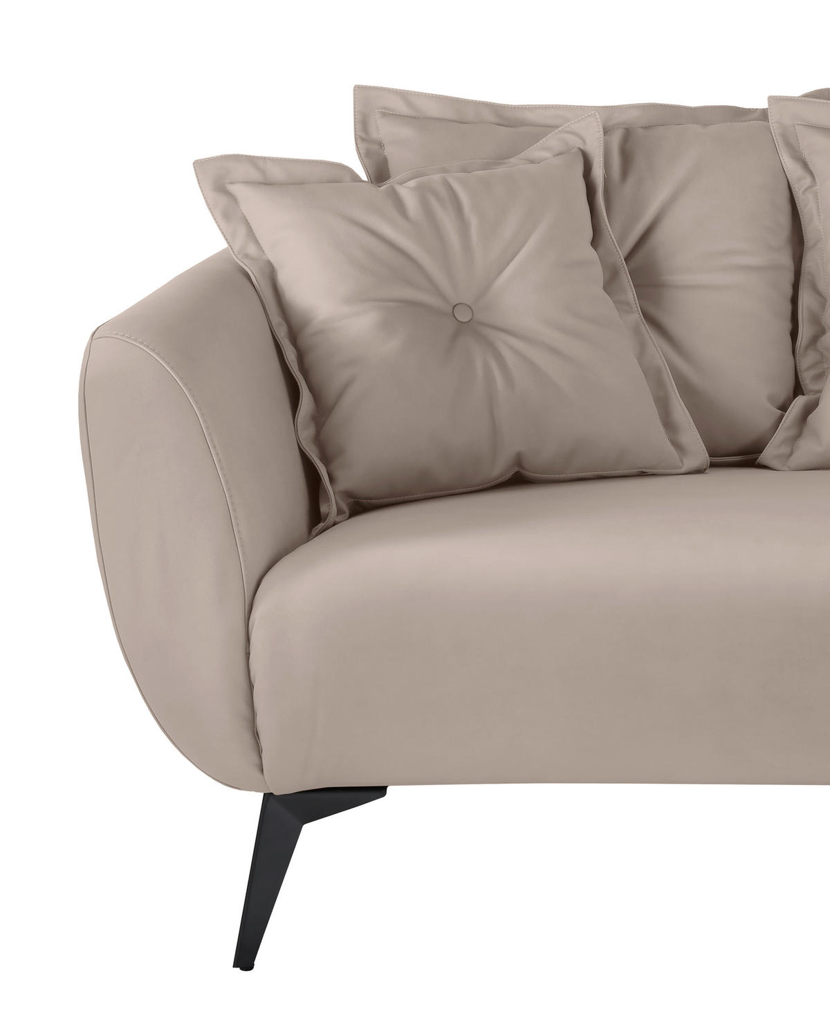 CANAPÉ D'ANGLE in Lederlook Beige  - beige/noir, Modern, textile/métal (277/162cm) - Livetastic