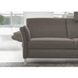 3-SITZER-SOFA Latina in Echtleder Graubraun   - Graubraun/Alufarben, Design, Leder/Metall (190/82/99cm) - Dieter Knoll