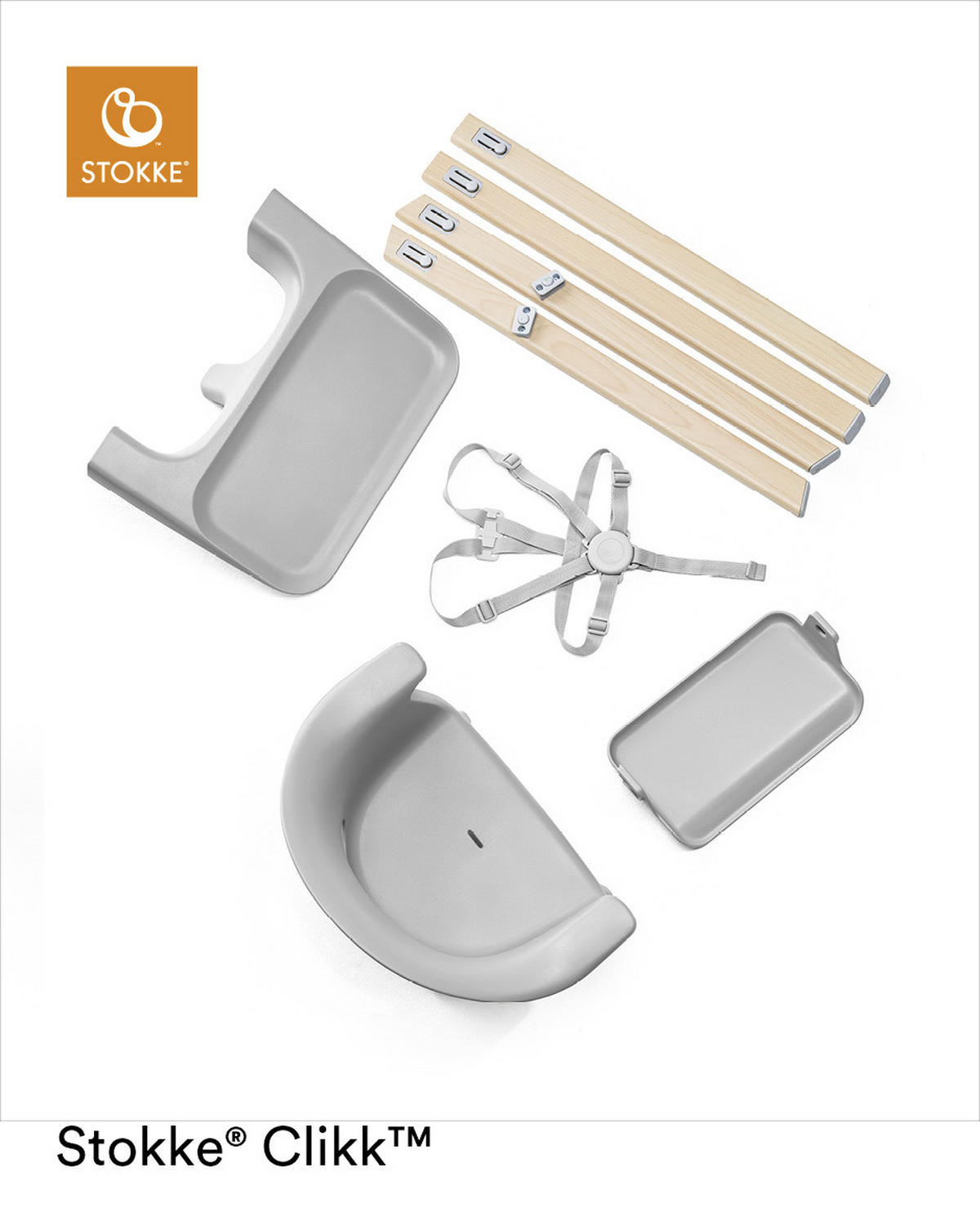 HOCHSTUHL Clikk Buchefarben, Hellgrau  - Buchefarben/Hellgrau, Basics, Holz/Kunststoff (56/69/59cm) - Stokke