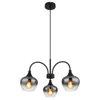 HÄNGELEUCHTE 55/120 cm   - Schwarz, MODERN, Glas/Metall (55/120cm) - Novel